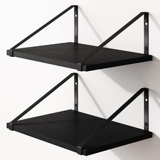 12 Inch Deep Floating Shelves for Wall Black Wall Mounted Shelves for Bedroom...