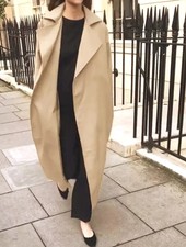 Red Tartan Check Blogger Classic Urban Street Trench Oversize Jacket Coat 12