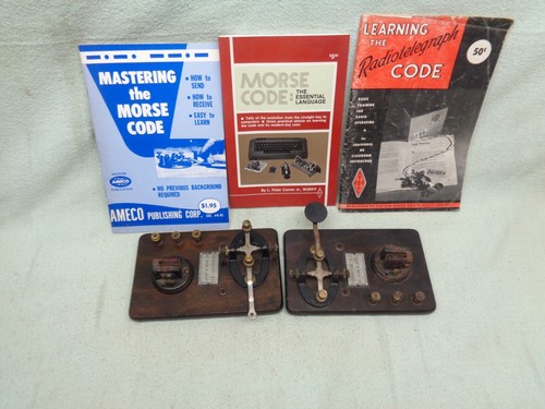 Two Vintage Signal Electric Mfg Co Morse Code Key with Books - Picture 13 of 14