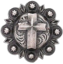 Cross Berry Concho Antique Silver All Metal 1-1/2" 1738-21