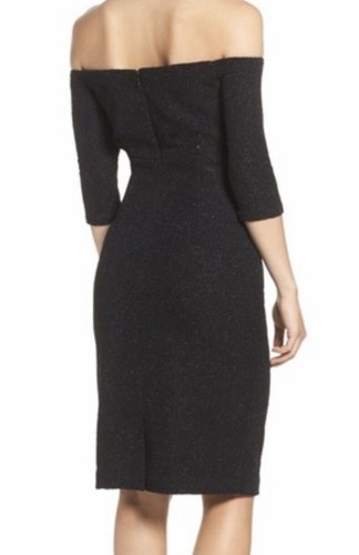 ELIZA J Kleid 2 schwarz schulterfrei funkelnd Strick Cocktail Abend Party MOB NEU - Bild 10 von 10