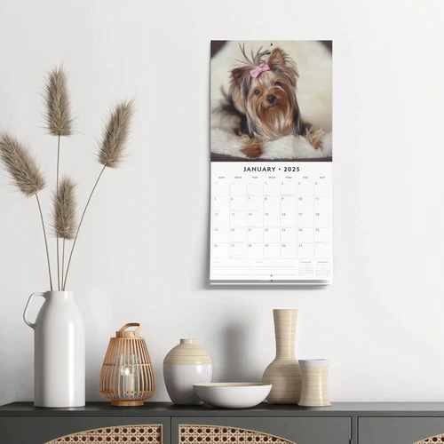 Yorkshire Terriers 2025 Square Wall Calendar