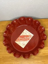 Emile Henry William Sonoma 61.87 Stoneware Red Crimped Rim Pie/Tart Baking Dish