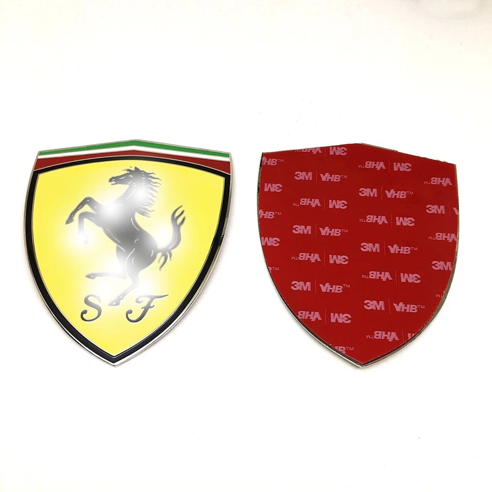 Par de insignias protectoras de guardabarros para Ferrari F430 458 488 California (2 piezas) Foto 3 de 4