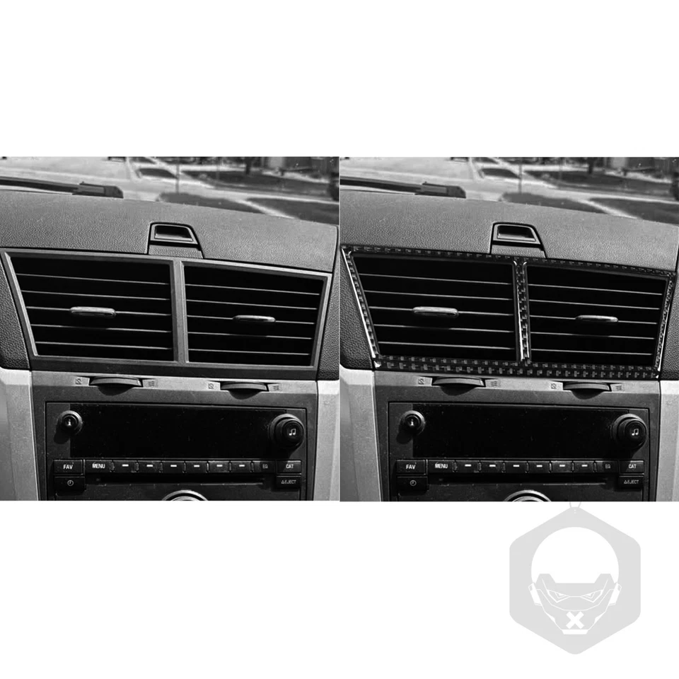 Cubierta de salida de ventilación de aire central de fibra de carbono real para Chevrolet Traverse 2009-2012 Foto 4 de 4