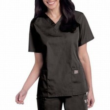 NWTO ScrubZone By Landau Women's V-Neck Short Sleeve Scrub Top SZ XS  4154a