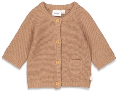 Schlichte Strickjacke aus reiner BW in Taupe / Beige von FEETJE '' Cool as Ever ''