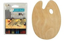 ARTIST PAINT 15 Pc BRUSH  PAINTERS Basswood PALETTE SET