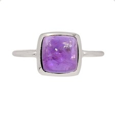 Natural Amethyst - African 925 Sterling Silver Ring Jewelry s.7 CR66385