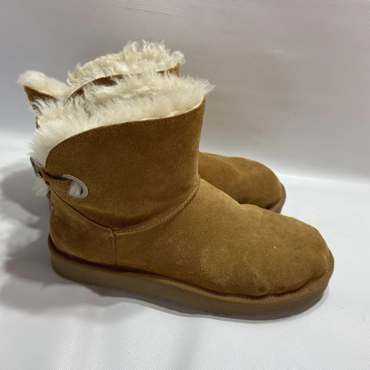 UGG Koolaburra Remley Mini Suede Boots Chestnut 1105809 Women's Size 9