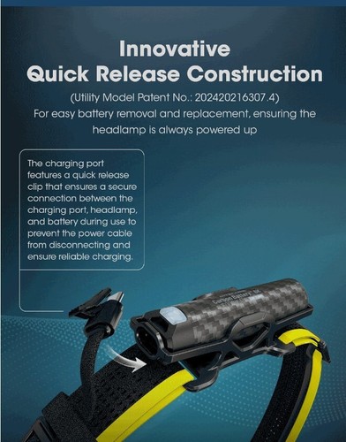 Nitecore Carbon Battery 6K Extended Headlamp Runtime Kit Headlamps Flashlight - Picture 8 of 11