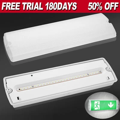 CUTEVER LED EMERGENCY LIGHT BULKHEAD EXIT SIGN MAINTAINED OR NON MAINTAINED FIRE IP65