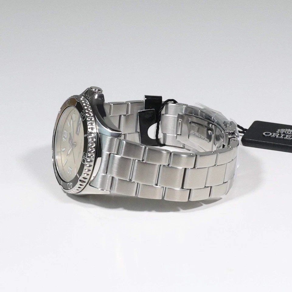 Relógio masculino automático Orient Mako III mostrador prata aço inoxidável RA-AA0821S19B - Imagem 4 de 4