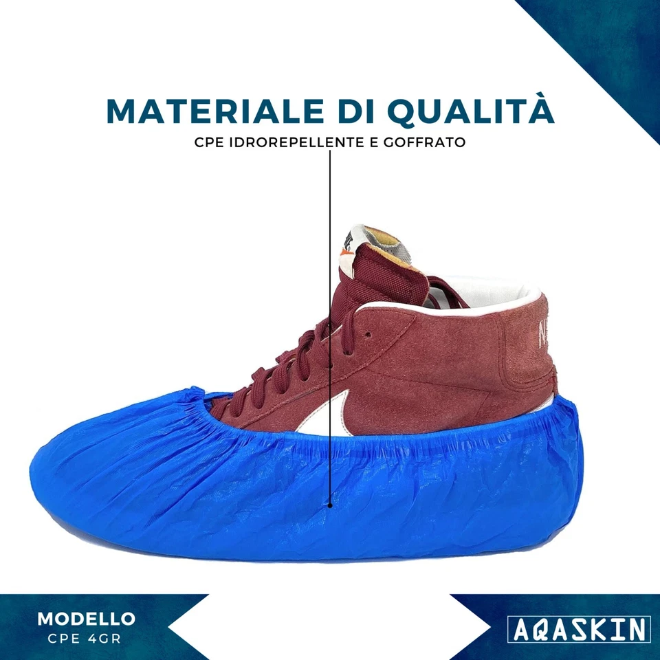200 Pezzi Copriscarpe Monouso 4 grammi AQASKIN Calzari Copriscarpa Usa e Getta - Immagine 4 di 4