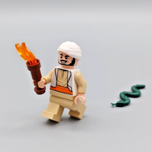 LEGO® - Minifigs - Indiana Jones - iaj051 - Sallah (77013) +  Schlange & Fackel - Bild 1 von 3