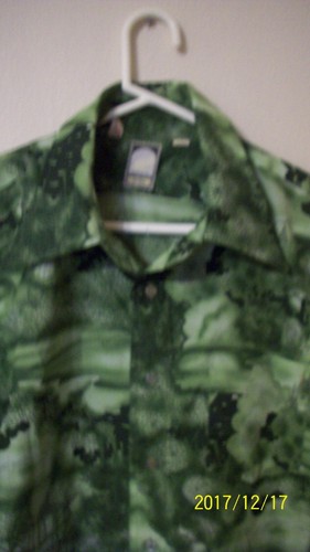 Korean VTG shirt mens XL bardon inc. green floral front pocket long sleeve - Picture 9 of 12