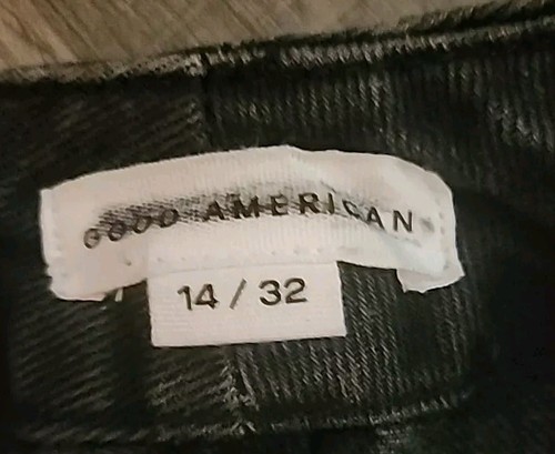 New Good American Womens Jeans Black Size 14/32 Boyfriend Distressed New - Picture 3 of 7