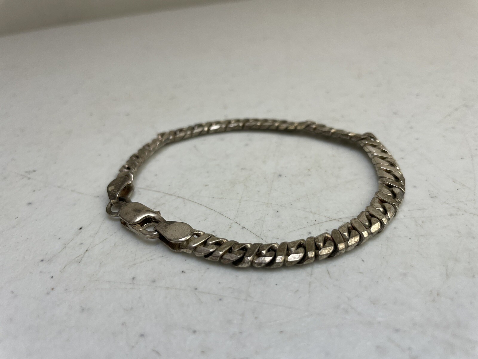 CHUNKY SOLID SILVER `925` CURB CHAIN BRACELET 20 … - image 5