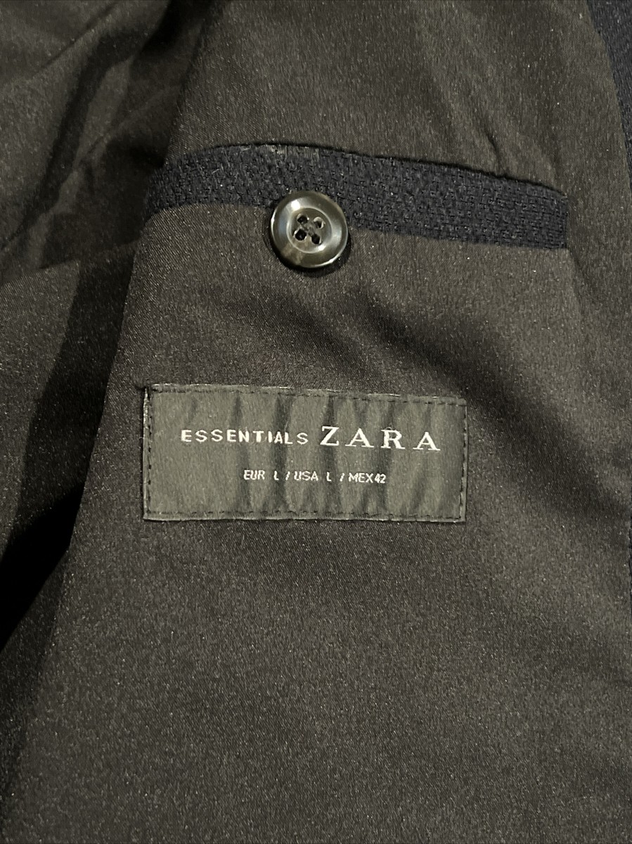 Zara Blazer Mens Large Navy Essentials Daily Outfit Two