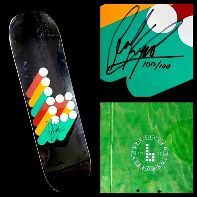 Aaron Kyro Signed Braille Black 3D Logo #100 of 100 Skateboard Autograph 8'' Deck