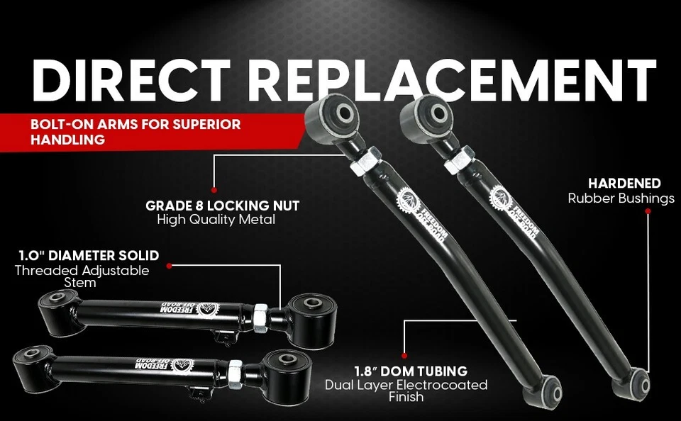 Brazos de control superiores traseros Freedom Offroad para 08-21 Lexus LX570 07-21 Landcruiser Foto 3 de 4