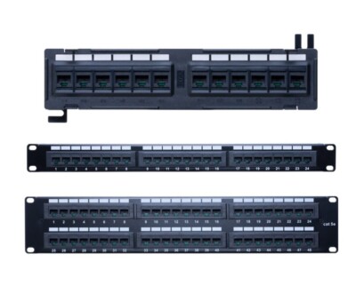 CAT5e UTP Patch Panel 110 Type RJ45 Ethernet Rack Mount 12/24/48 Ports Lot