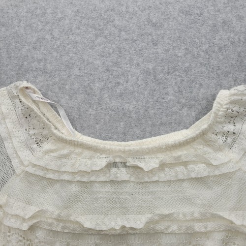 My Michelle Kids Size 12 White Laced Dress - Picture 3 of 11