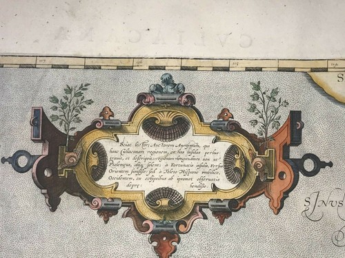 CARIBBEAN WEST COAST MEXICO 1579 ABRAHAM ORTELIUS UNUSUAL LARGE ANTIQUE MAP - Picture 3 of 12