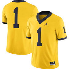 NWT Mens Jordan 1 Michigan Wolverines Alternate Game Jersey DV3882-728 Sz M
