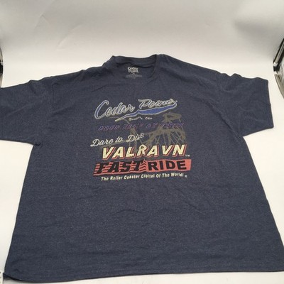 Vintage Cedar Point Valravn T Shirt Sz 3X Blue Gray - Dare to Dive Fast Ride 3X