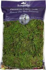 SuperMoss 25322 Forest Moss Preserved, Fresh Green, 200 in3 Bag Appx. 8oz 
