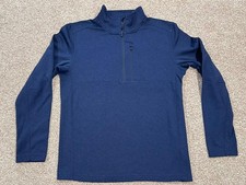 018 The North Face Blue 1/4 Zip Jacket Men s Logo Fleece Sweatshirt Medium M