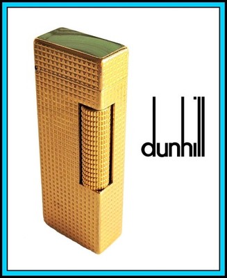 Vintage DUNHILL Rollagas LIGHTER Gold Plated with MALACHITE, Just Serviced
