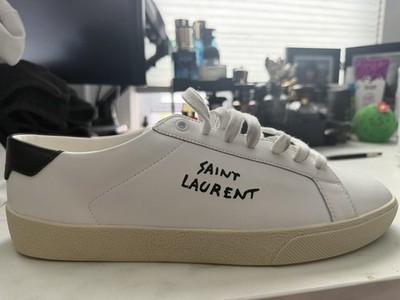 Saint Laurent SL-06 Court Leather 2020 Sneakers White/Black/Ecru New w/ Box