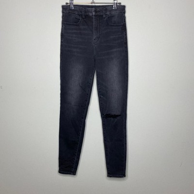 American Eagle Super Hi-Rise Jegging Women 4 Black Distressed Skinny Jeans