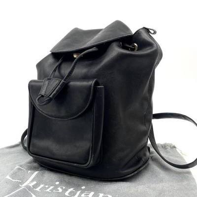 Dior Mini Rucksack Backpack Made in Italy Leather Black Authentic