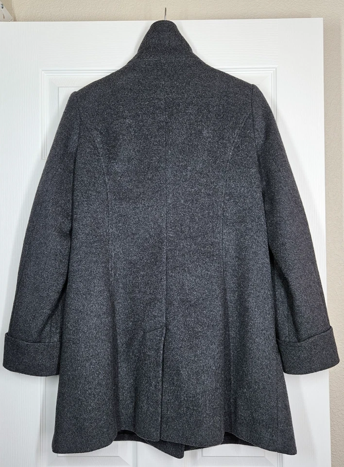 Abrigo Kristen Blake Mujer S Mezcla Lana Botón Frontal Cuello Alto Bolsillos Invierno Foto 2 de 4