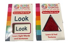 Sense  Grow Sensory Flash Cards Shapes/textures  sight words LOT of 2 New