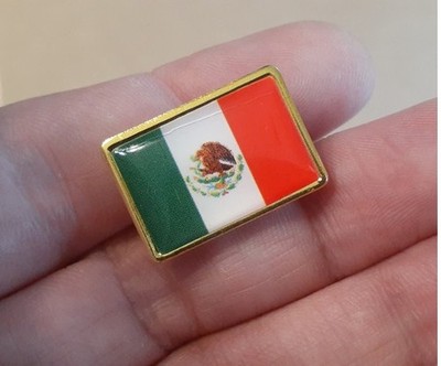 MEXICAN FLAG LAPEL PIN metal enamel bandera de Mexico hat bag badge pinback