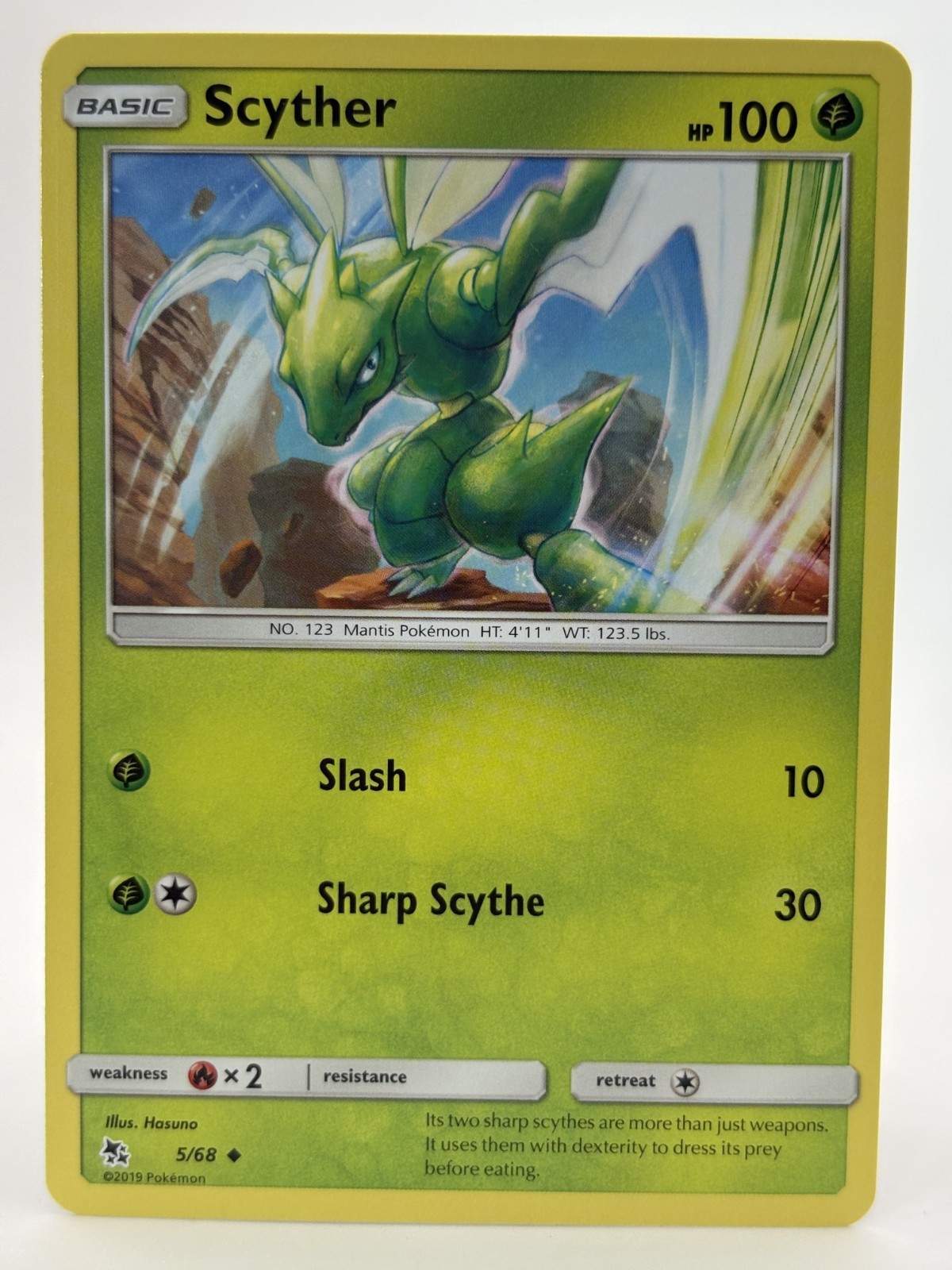 Pokémon TCG - Scyther  #5/68 - Regular Uncommon  - 2019 SM Hidden Fates NM