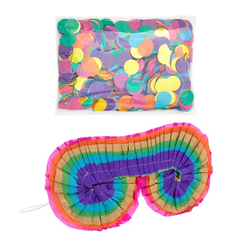 30-Inch Rainbow Pinata Stick with Blindfold and Confetti for Birthday Party - 第 5/10 張圖片