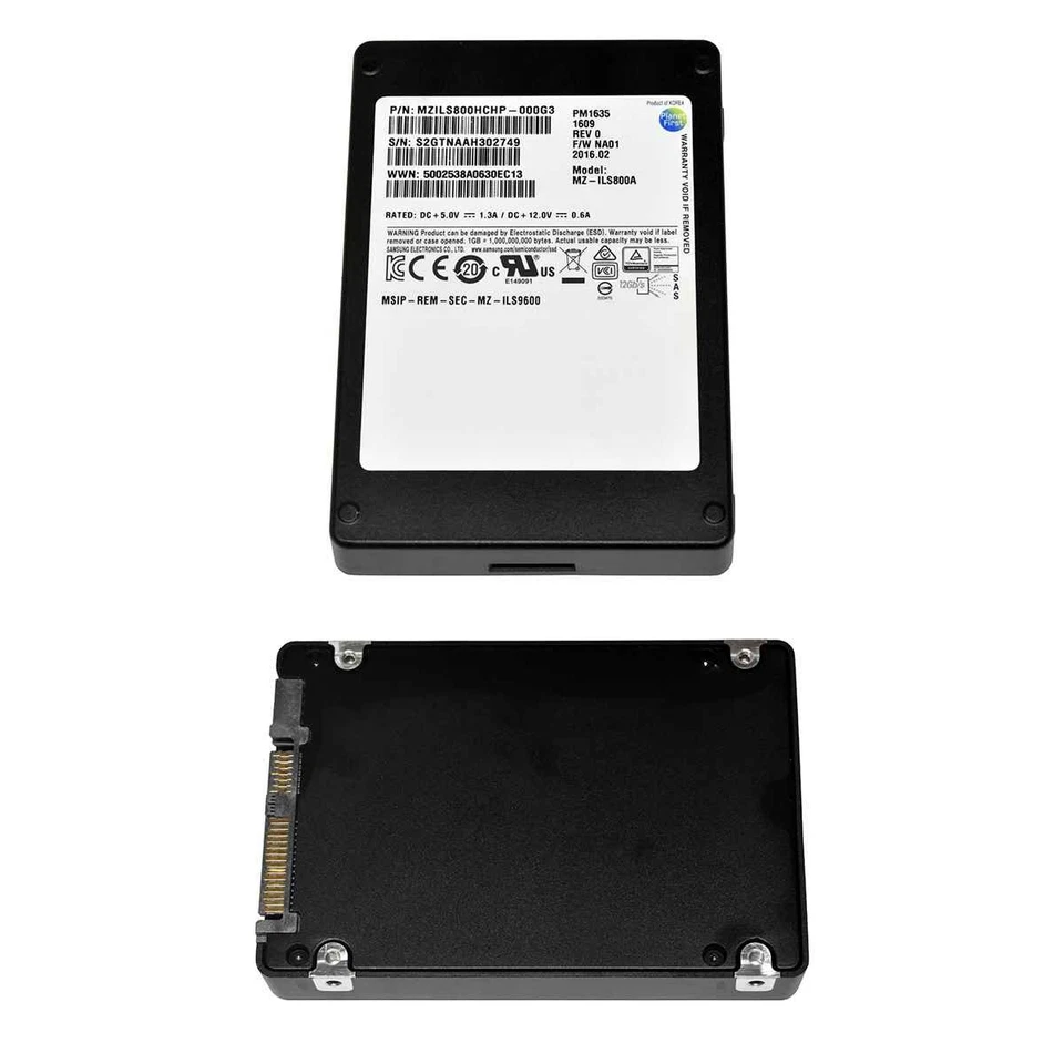 Samsung PM1635 800GB 2.5" 12G SAS SSD MZ-ILS800A MZILS800HCHP 512Bytes Server