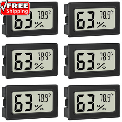 Humidity Meter Indoor Thermometer 6-Pack Mini Digital Thermometer Hygrometer Ind