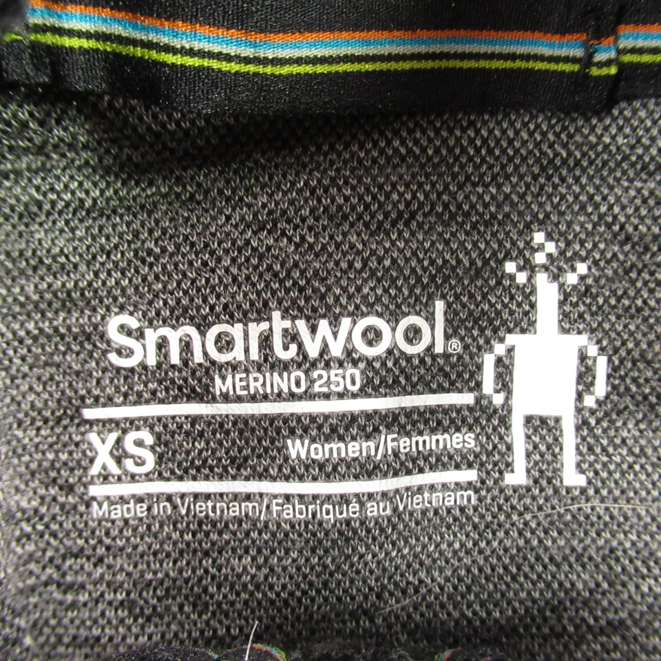 Suéter Smartwool Mujer XS Manga Larga 1/4 Cremallera Informal Exterior Pullover Negro Foto 4 de 4