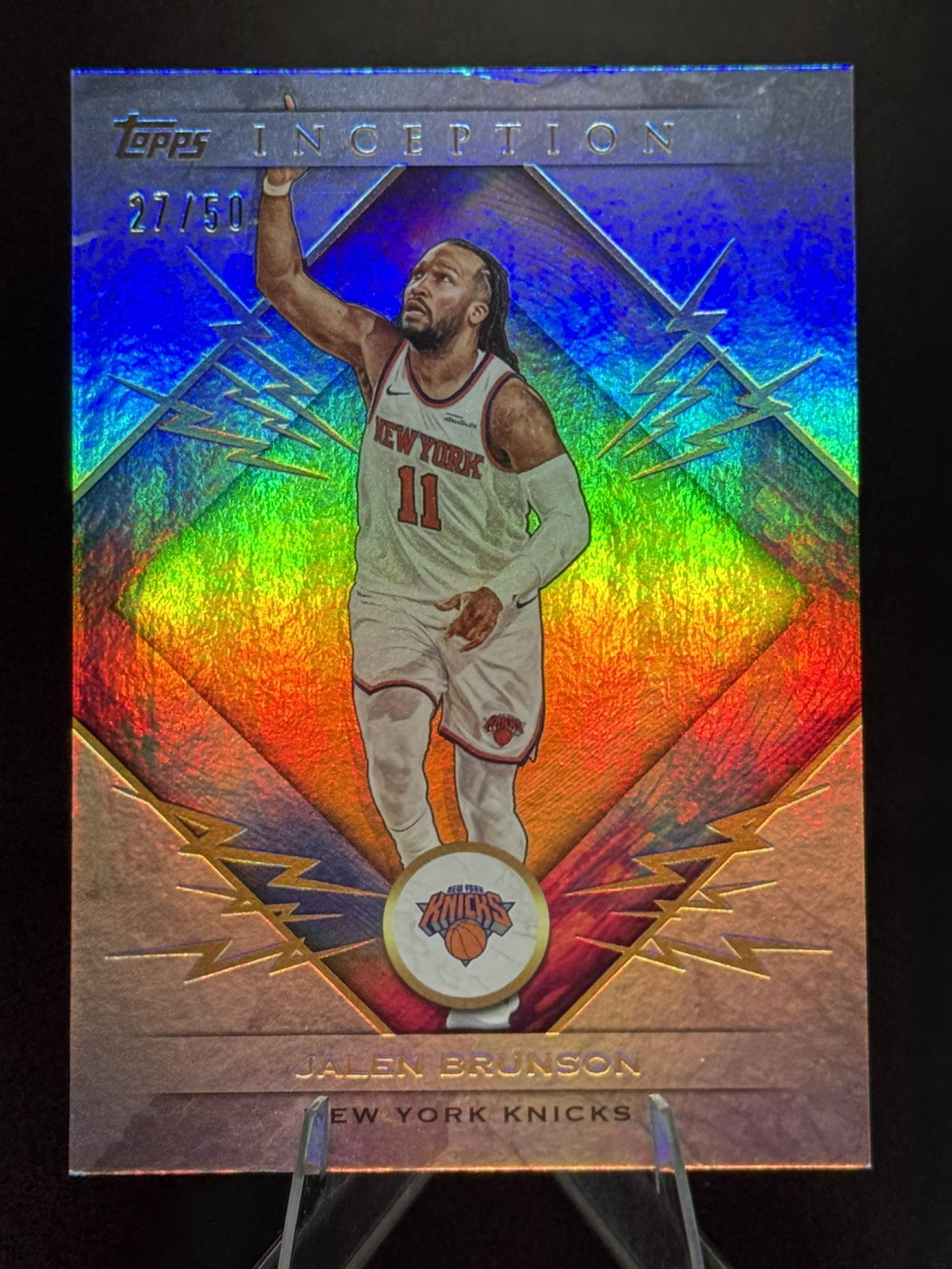 2025-26 Topps Inception Jalen Brunson #82 Gold Electricity /50 Finals Year!!