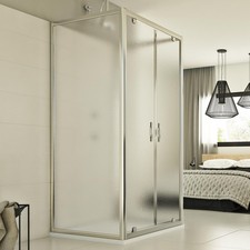 CABINE DE DOUCHE 75X100X75 CM 3 PAROIS 2 PORTES PIVOTANTE VERRE OPAQUE