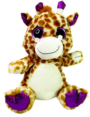 Giraffe Plush Stuffed Animal Round Pillow Peek A Boo Toys Big Eyes 15'' x 13''