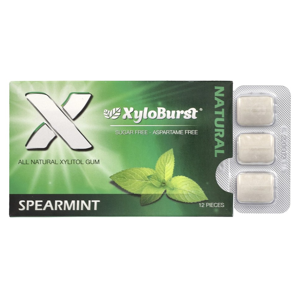 Xylitol Gum, Spearmint, 12 Pieces