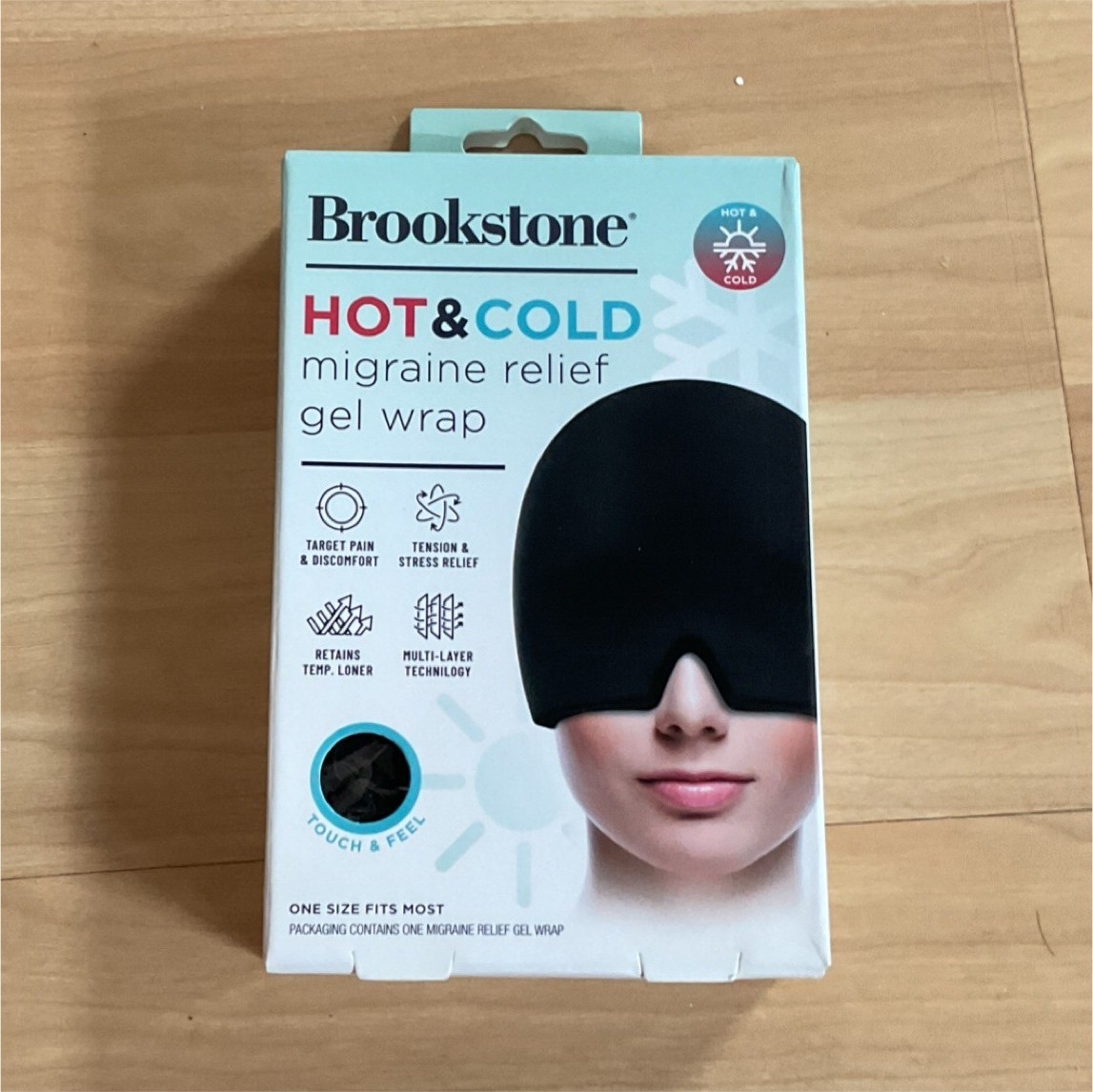 Brookstone Hot & Cold Migraine Relief Gel Wrap Black One Siz