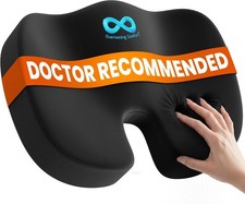 Everlasting Comfort Memory Foam Seat Cushion Ergonomic Non-slip Black Large